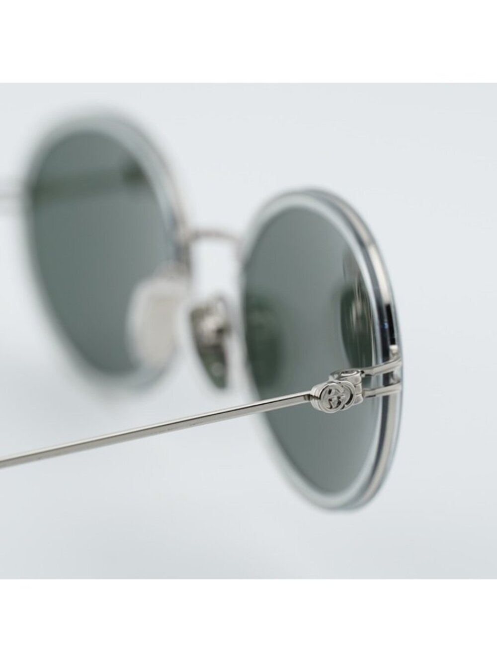 Gucci GG1980S 005 Sunglasses Transparent Cloudy Grey/Silver Oval Frame - Picture 7 of 12